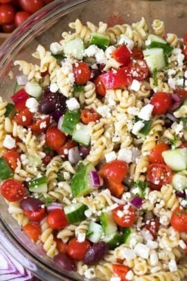 Greek Pasta Salad with feta