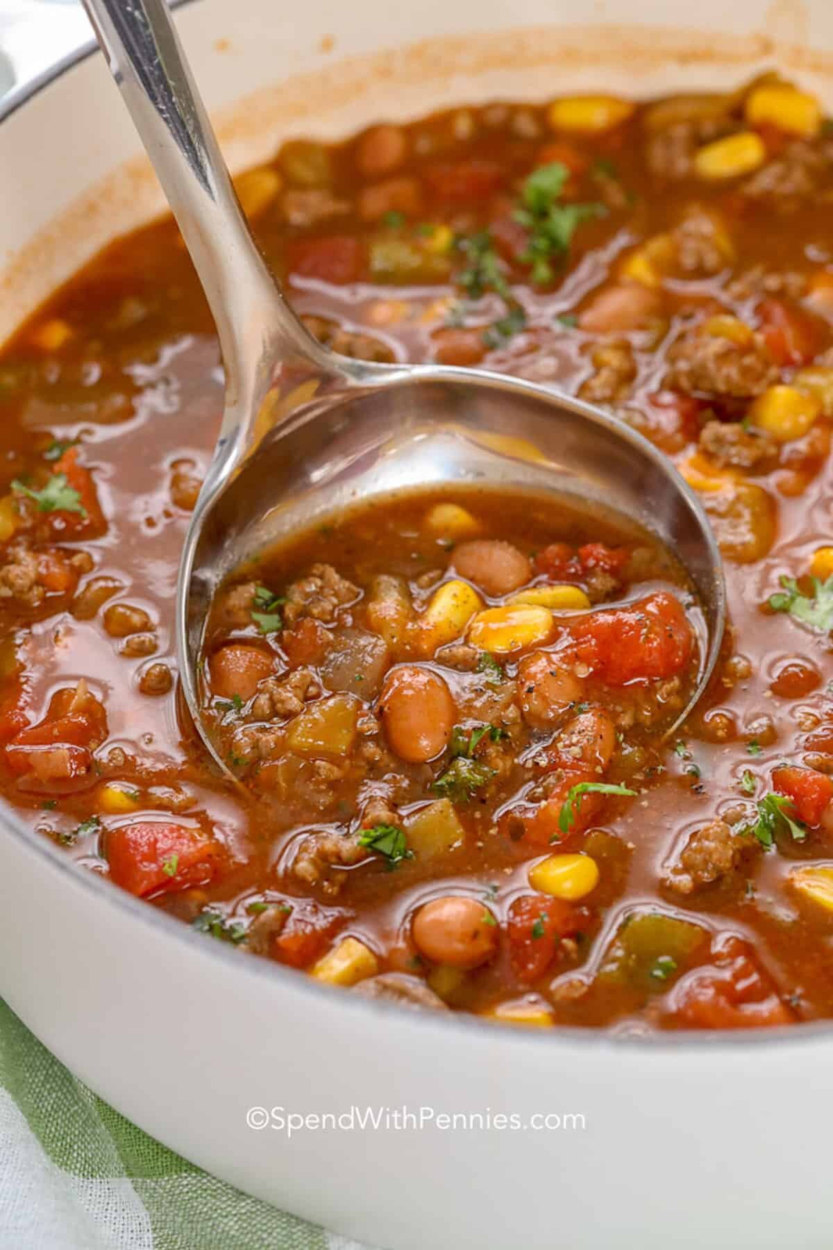 taco soup in a pot