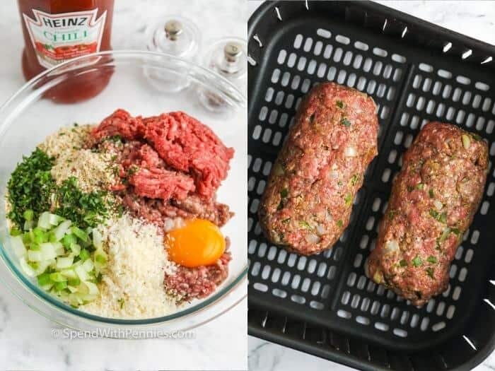 process of making Air Fryer Meatloaf