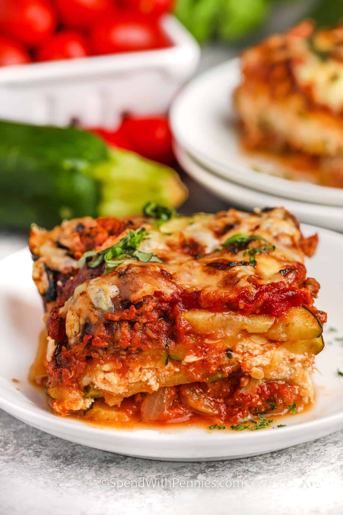 cheese Zucchini Lasagna on a plate