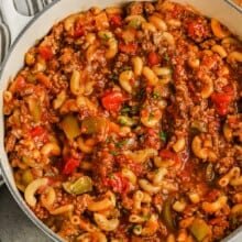 American Goulash in the pot