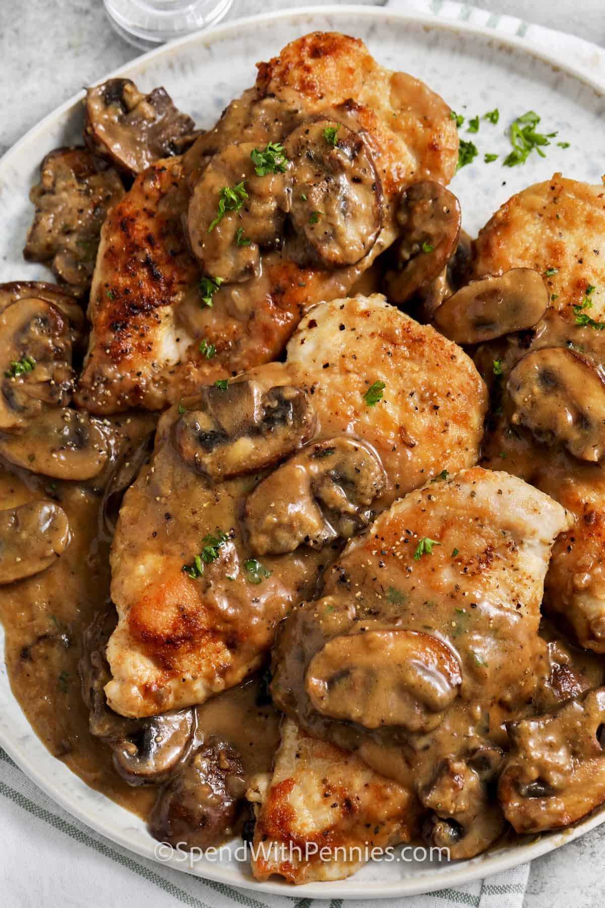 plate of Chicken Marsala