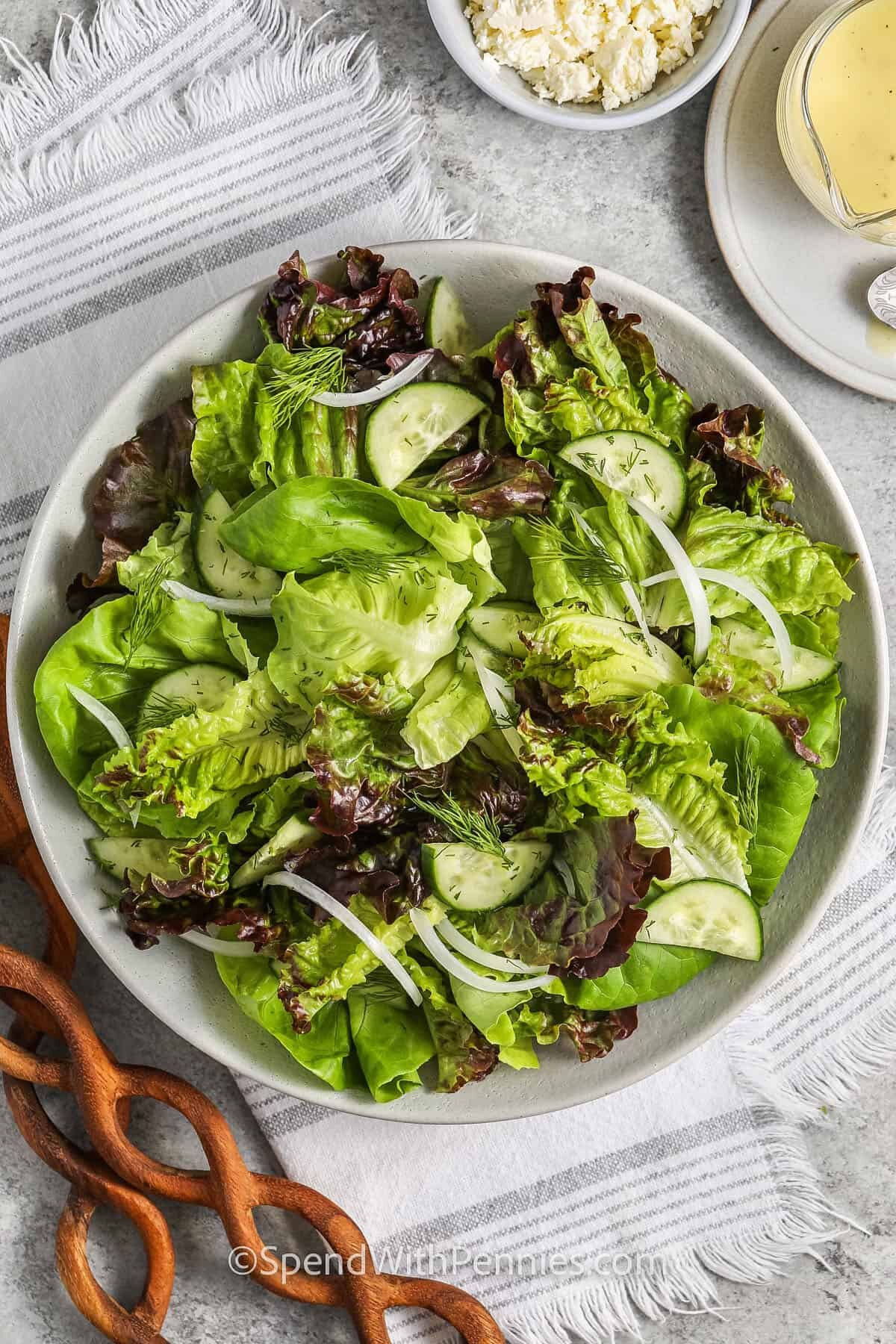 plated Simple Green Salad with dill